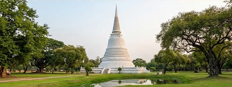 Chedi Phukhao Thong (Bembeyaz dev anıt, panoramik manzara)